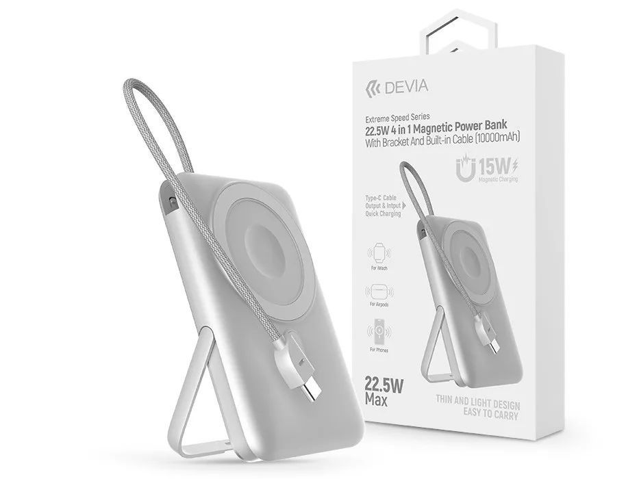 Devia ST112841 Extreme Speed Series Magnetic 10000mAh PowerBank Silver