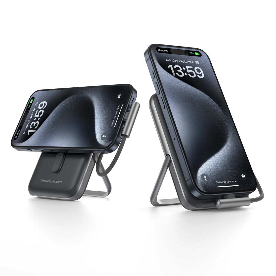 Choetech  B735 10000mah 20W Magnetic Powerbank with Bracket & USB-C Cable & Power Display Black