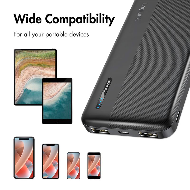 Logilink 10000 mAh PowerBank Black
