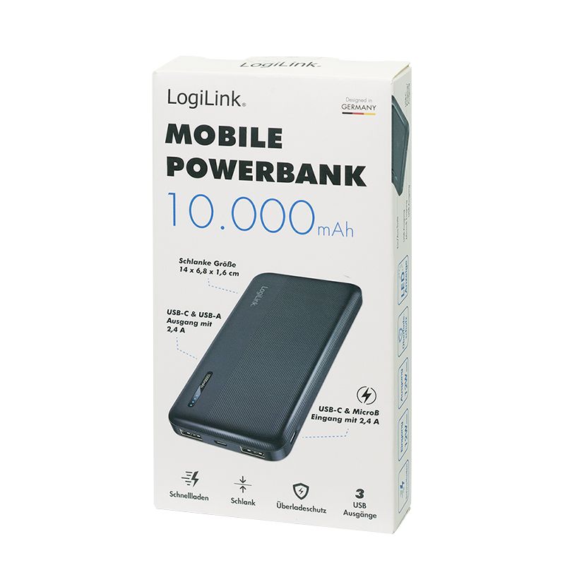 Logilink 10000 mAh PowerBank Black