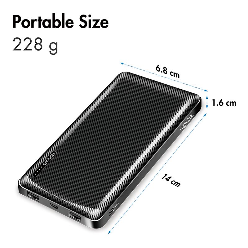 Logilink 10000 mAh Powerbank Black