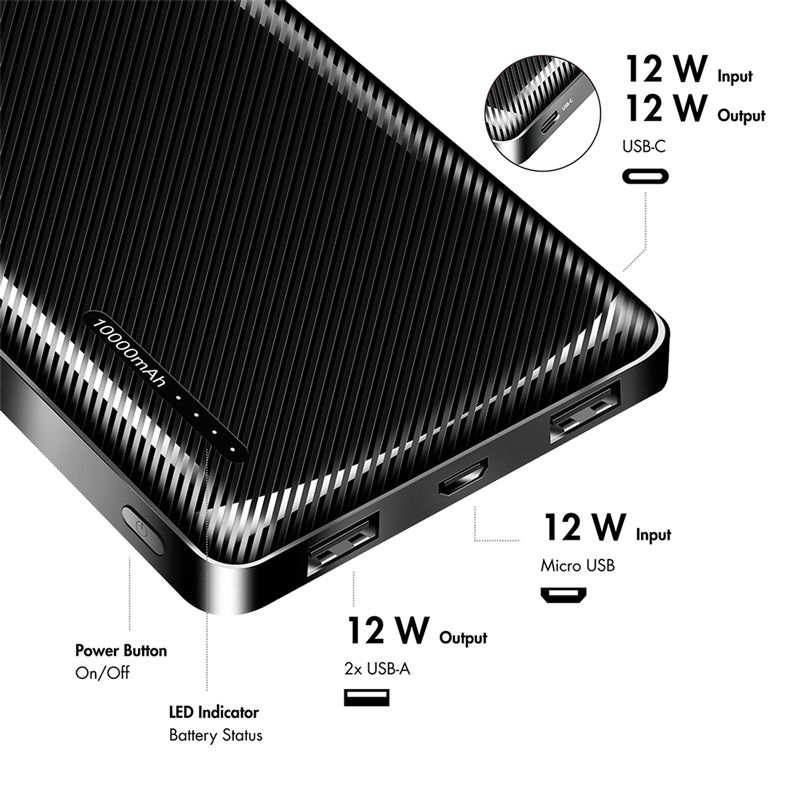 Logilink 10000 mAh Powerbank Black