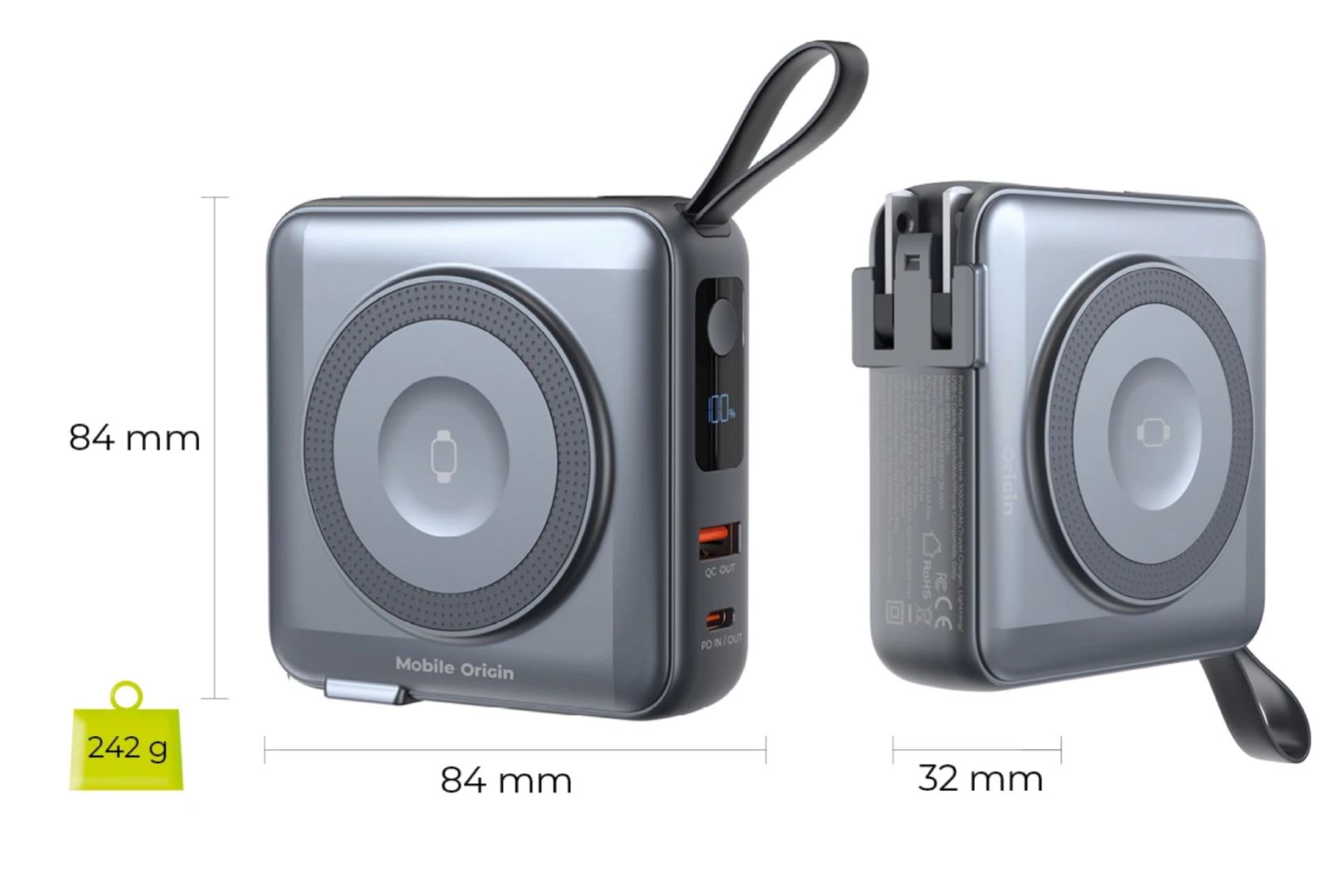 Mobile Origin 10000mAh PowerBank Grey