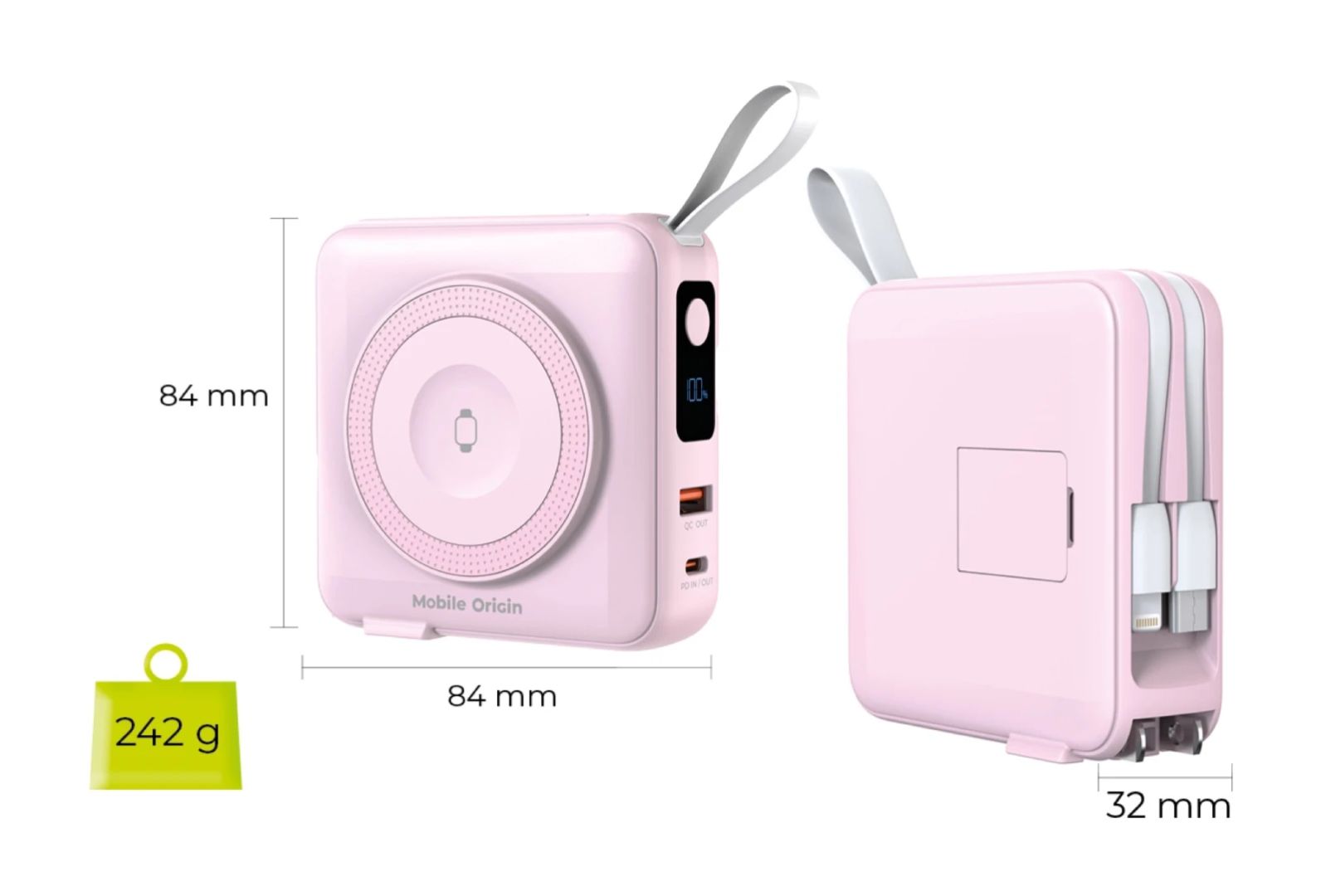 Mobile Origin 10000mAh PowerBank Pink