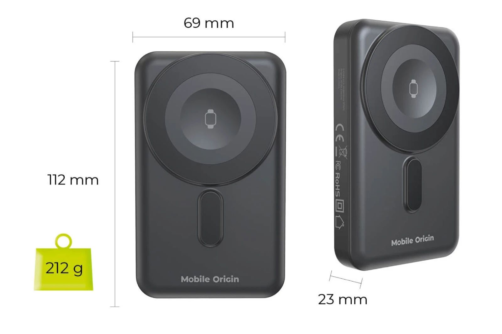 Mobile Origin Wireless 10000mAh PowerBank Black