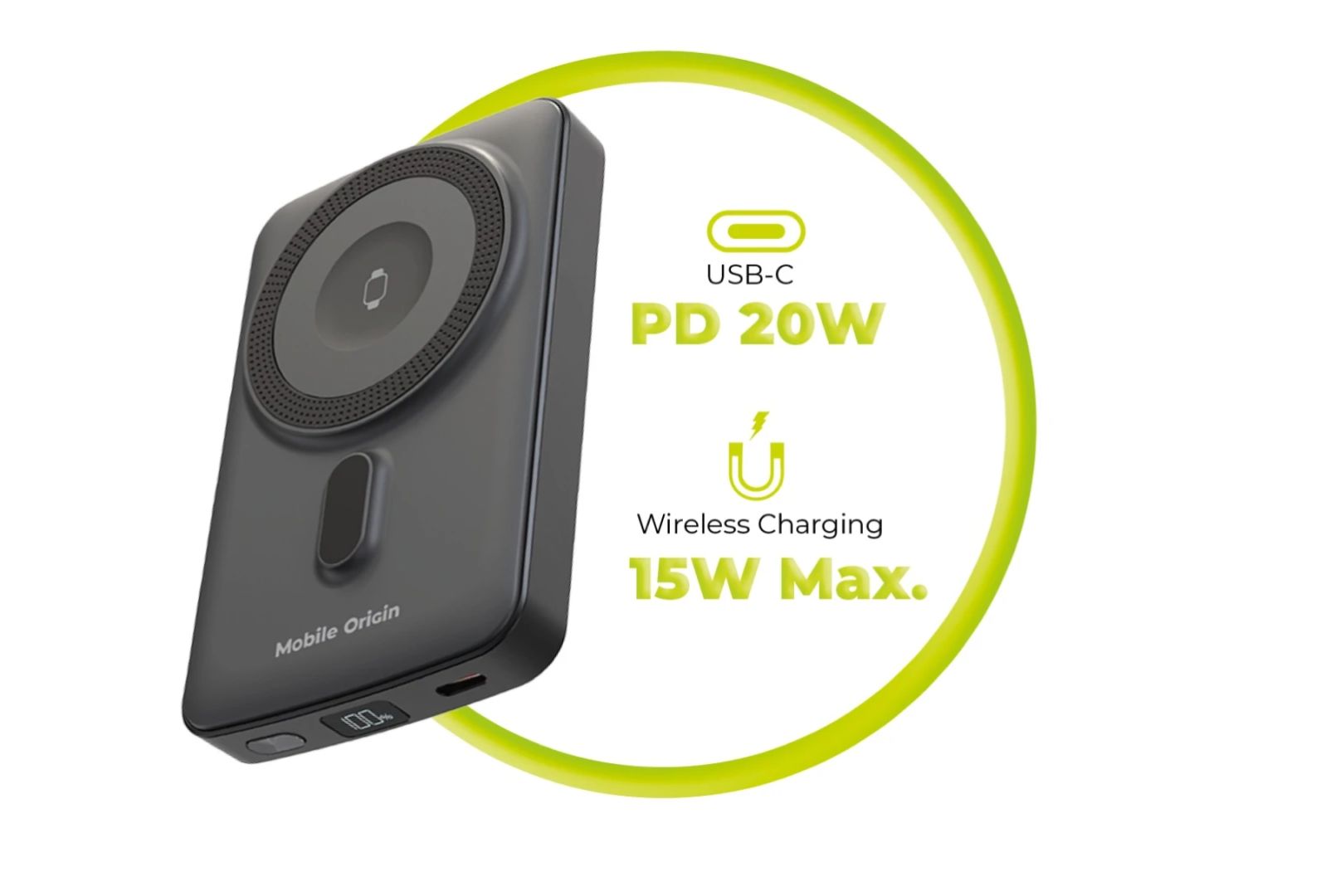 Mobile Origin Wireless Magnetic PowerBank 10000mAh PB9