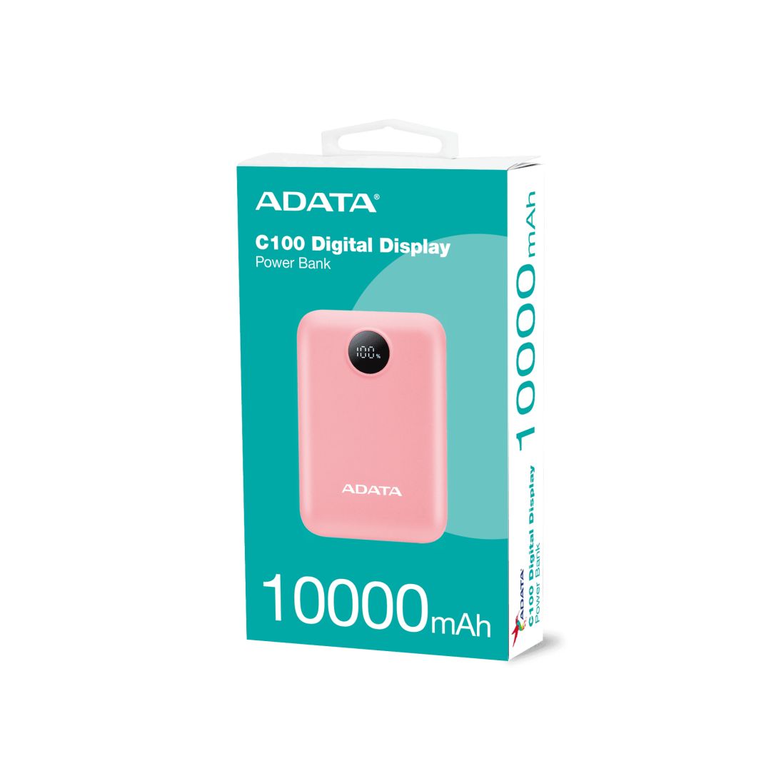 A-Data C100 Digital Display 10000mAh PowerBank Pink