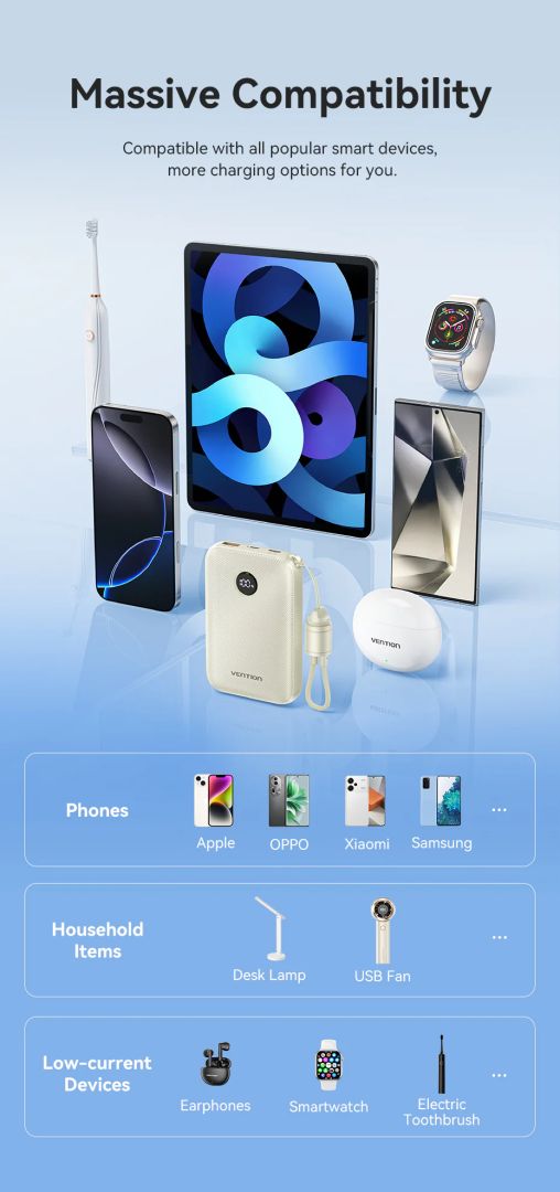 Vention FKAP0-C 10000mah PowerBank Gradient Pink