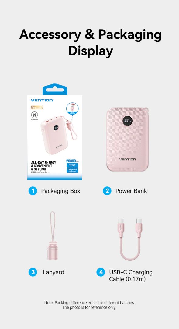 Vention FKBN0-C 20000mah PowerBank Beige