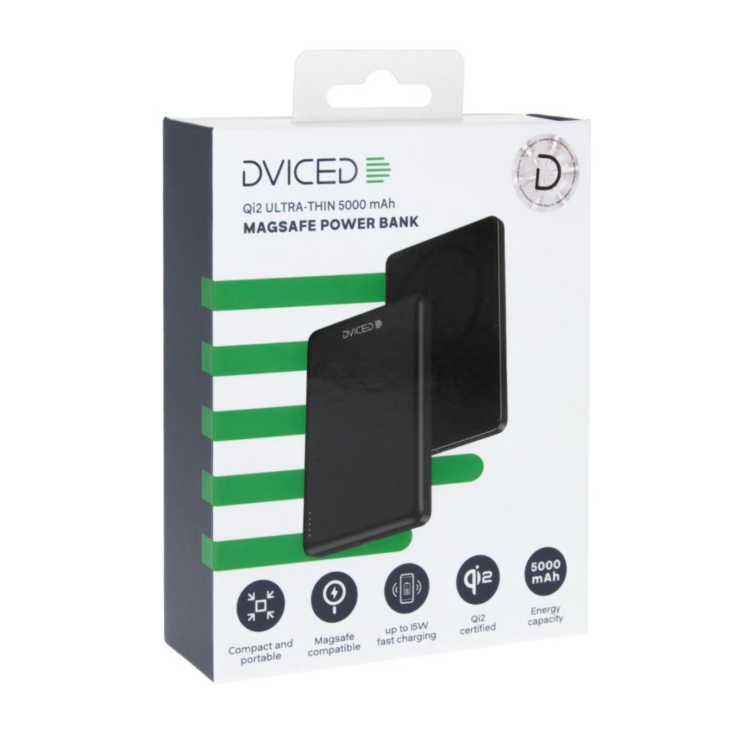 Dviced Qi2 Ultrathin MagSafe 5000mAh Powerbank Black
