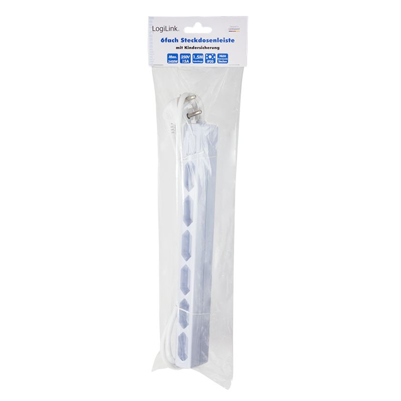 Logilink Hálózati Elosztó 6DIN 1,5m White