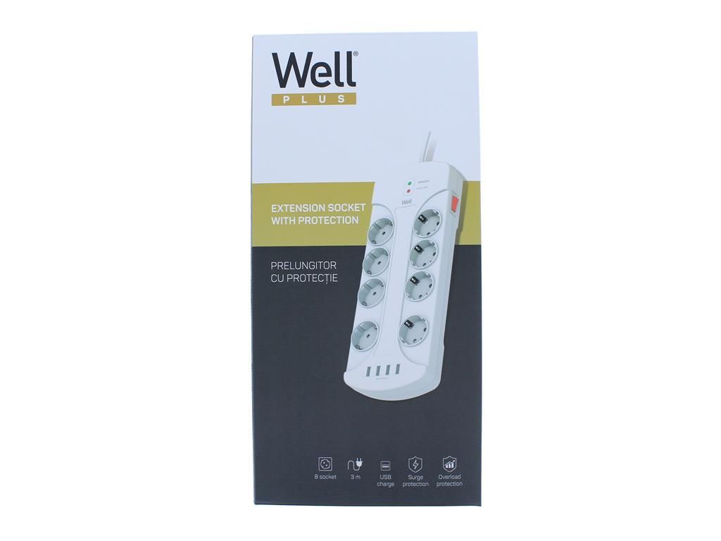 Well Hálózati elosztó 8DIN 3m White