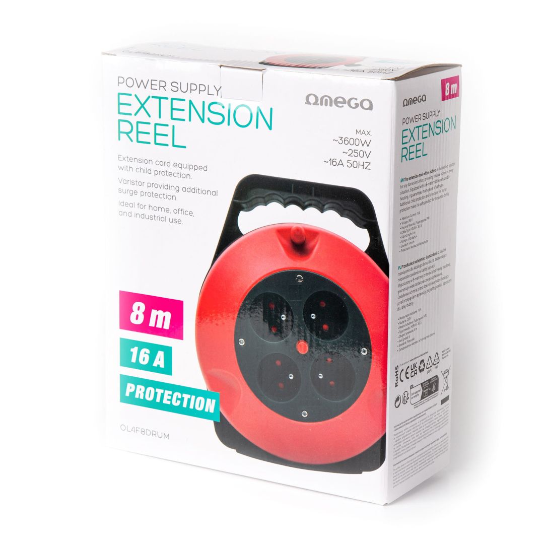 Platinet Hálózati Hosszabbító 8m Orange/Black