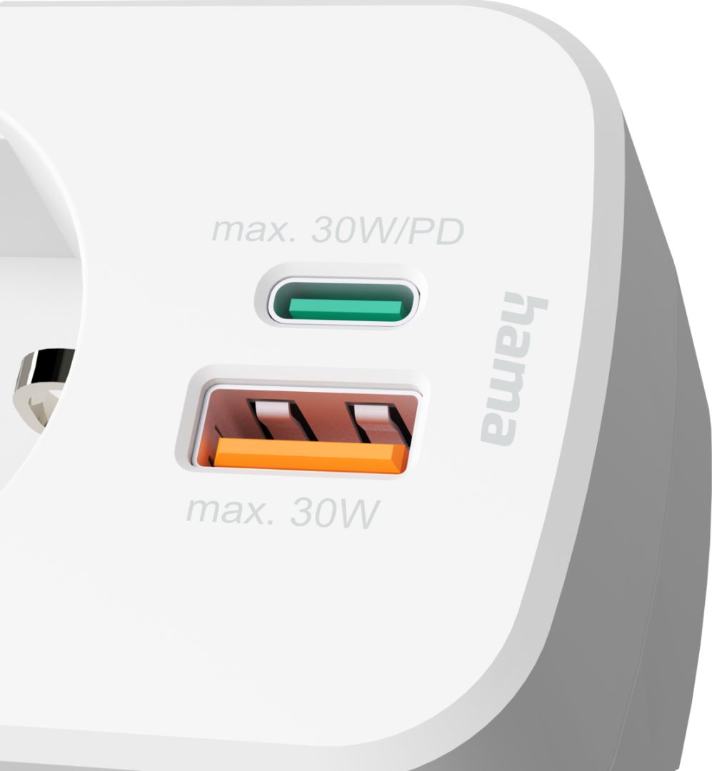 Hama Hálózati Elosztó Kapcsolóval 1DIN Fali White