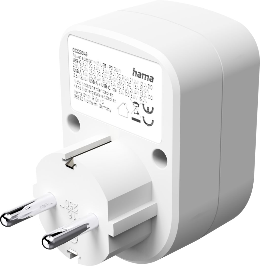 Hama Hálózati Elosztó Kapcsolóval 1DIN Fali White