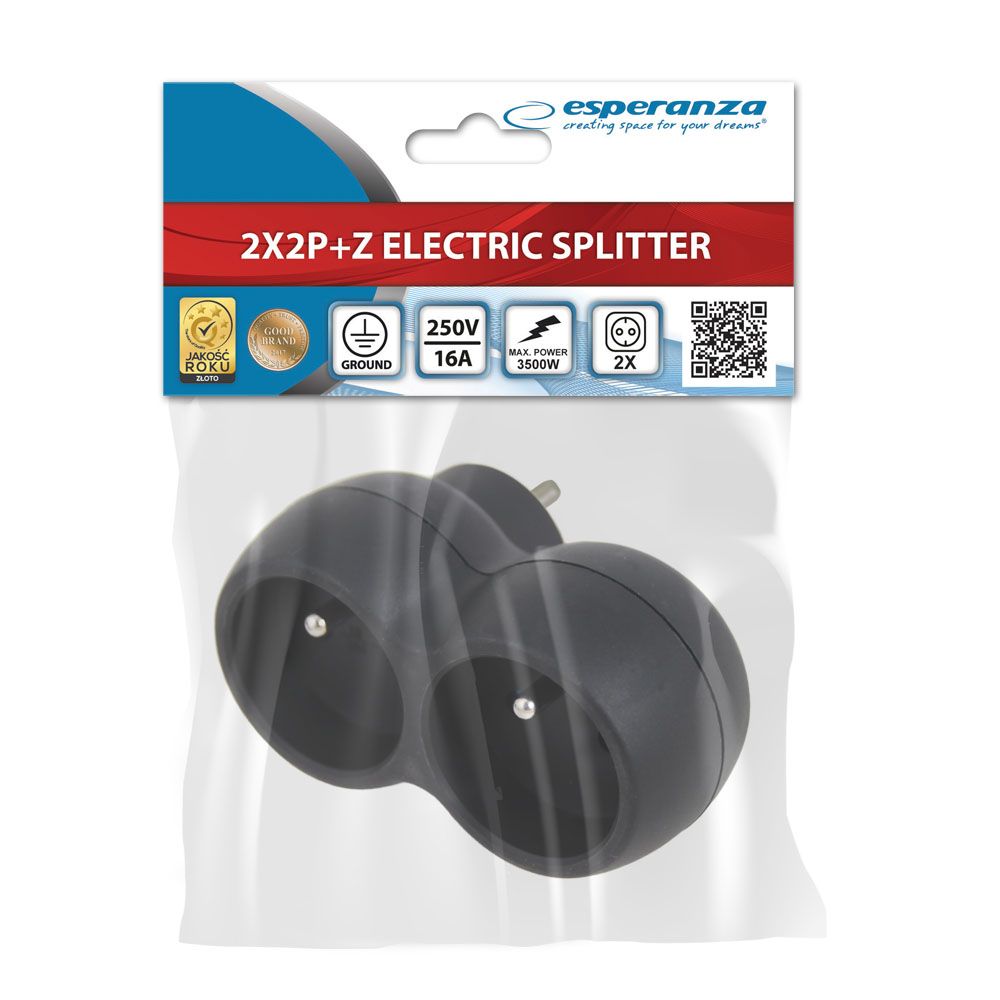 Esperanza Hálózati Elosztó 2DIN Fali Black