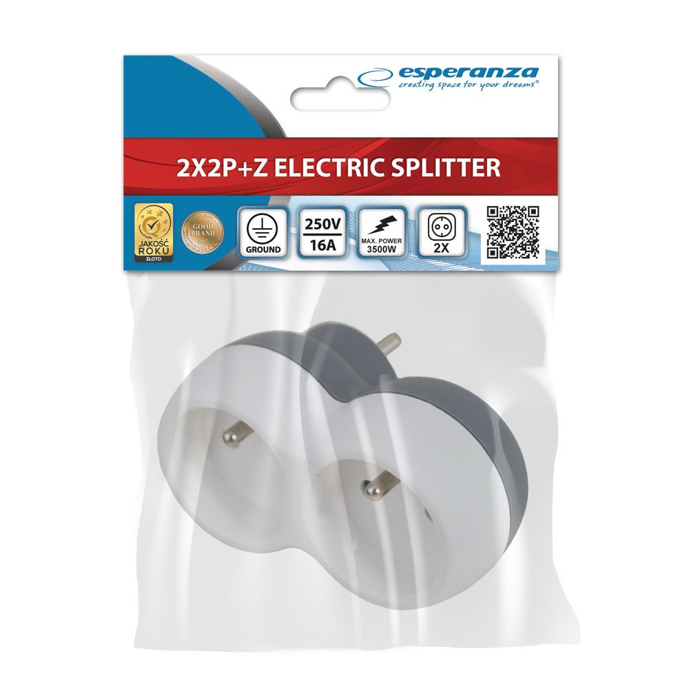 Esperanza Hálózati Elosztó 2DIN Fali White/Grey