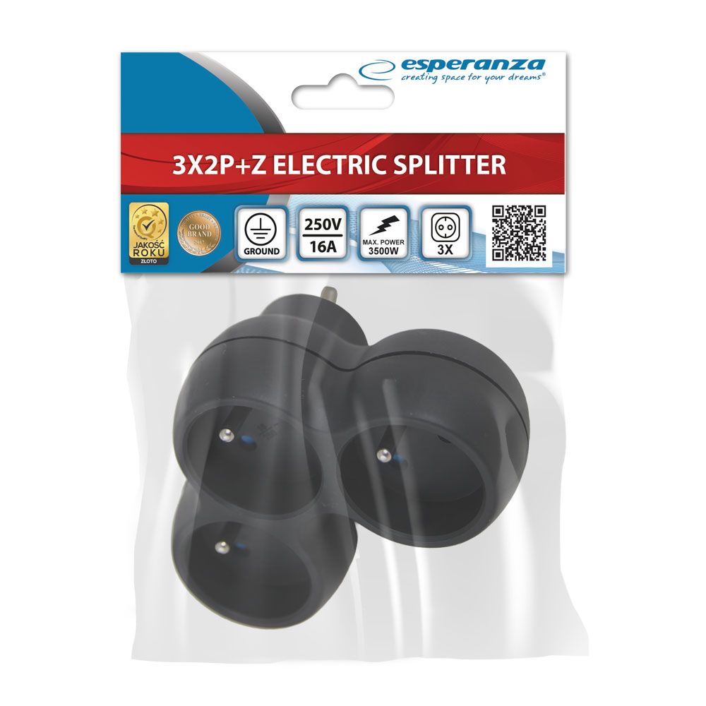 Esperanza Hálózati Elosztó 3DIN Fali Black