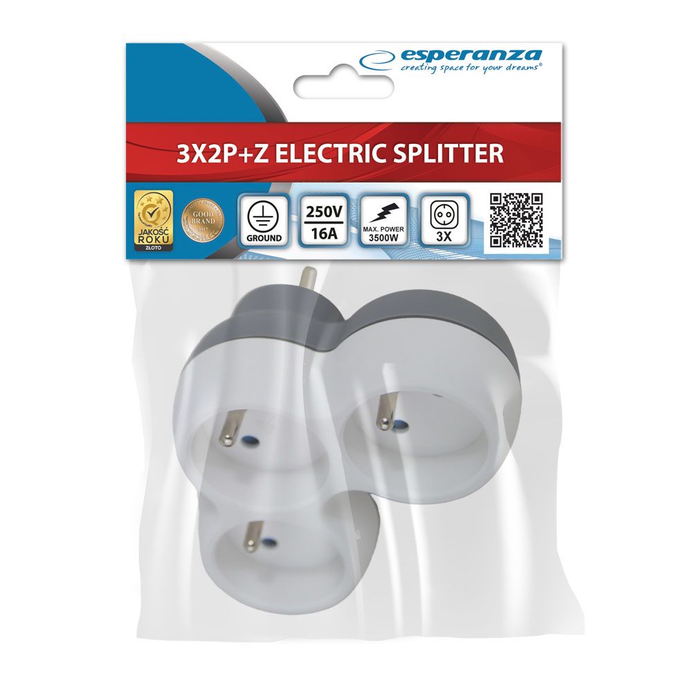 Esperanza Hálózati Elosztó 3DIN Fali White/Grey