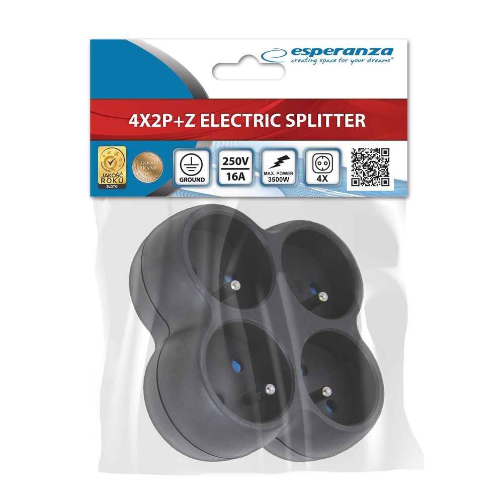 Esperanza Hálózati Elosztó 4DIN Fali Black