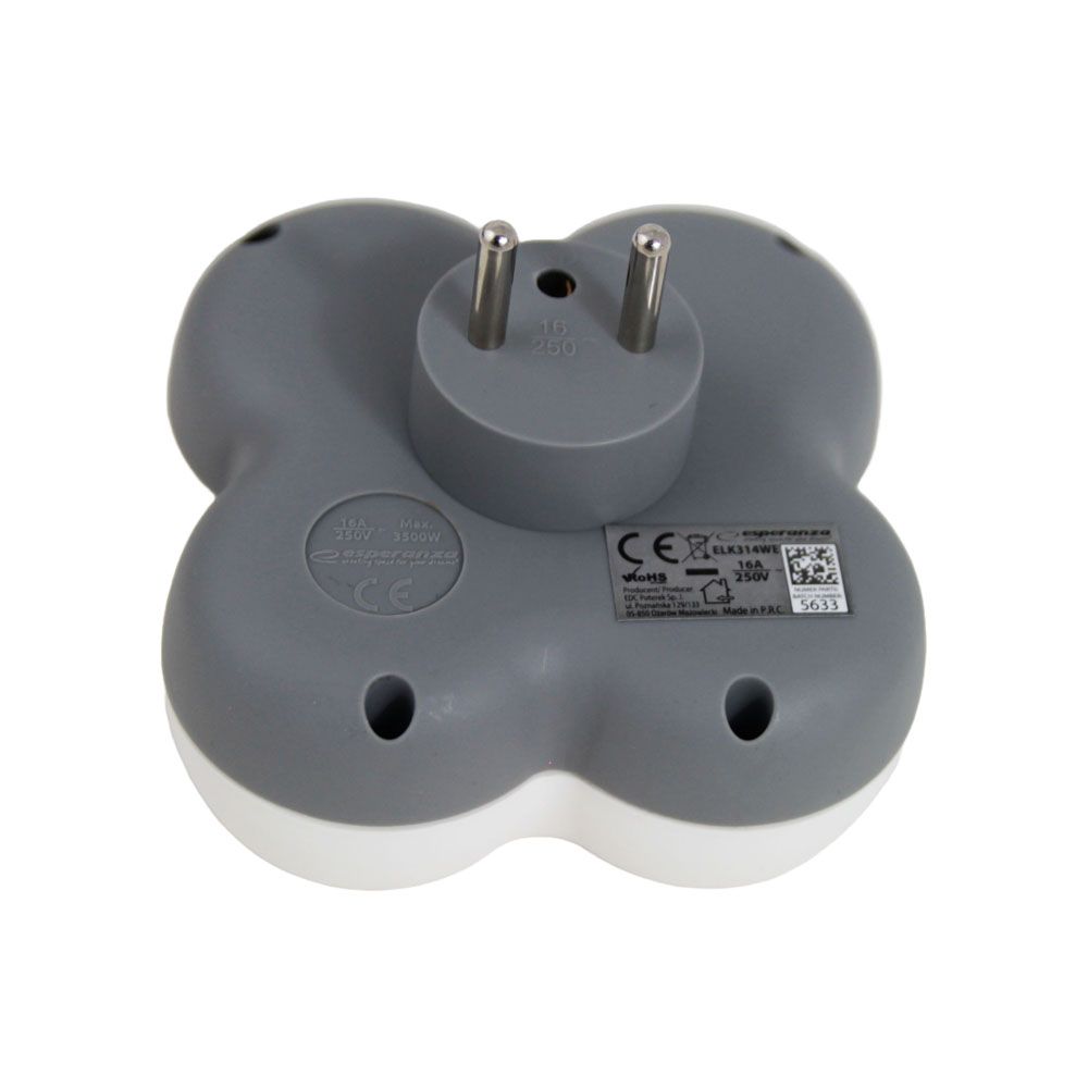 Esperanza Hálózati Elosztó 4DIN Fali White/Grey