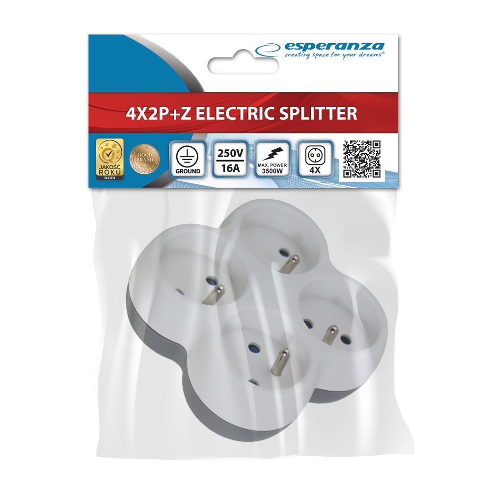 Esperanza Hálózati Elosztó 4DIN Fali White/Grey