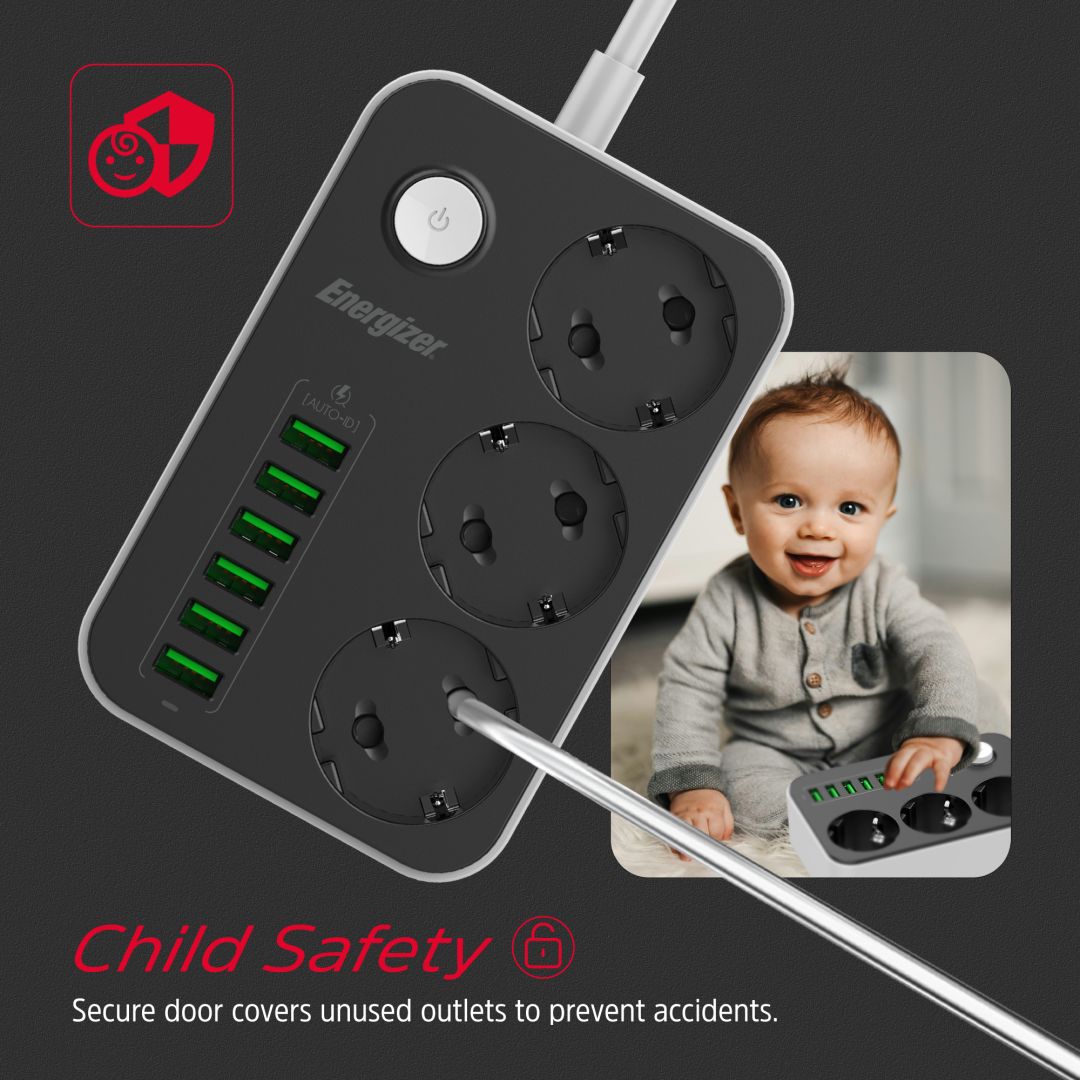 Energizer EPB2500W00EU Hálózati Elosztó Kapcsolóval 3DIN 2m White