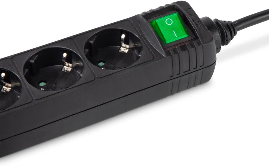 Hama Hálózati Elosztó Kapcsolóval 6DIN 3m Black