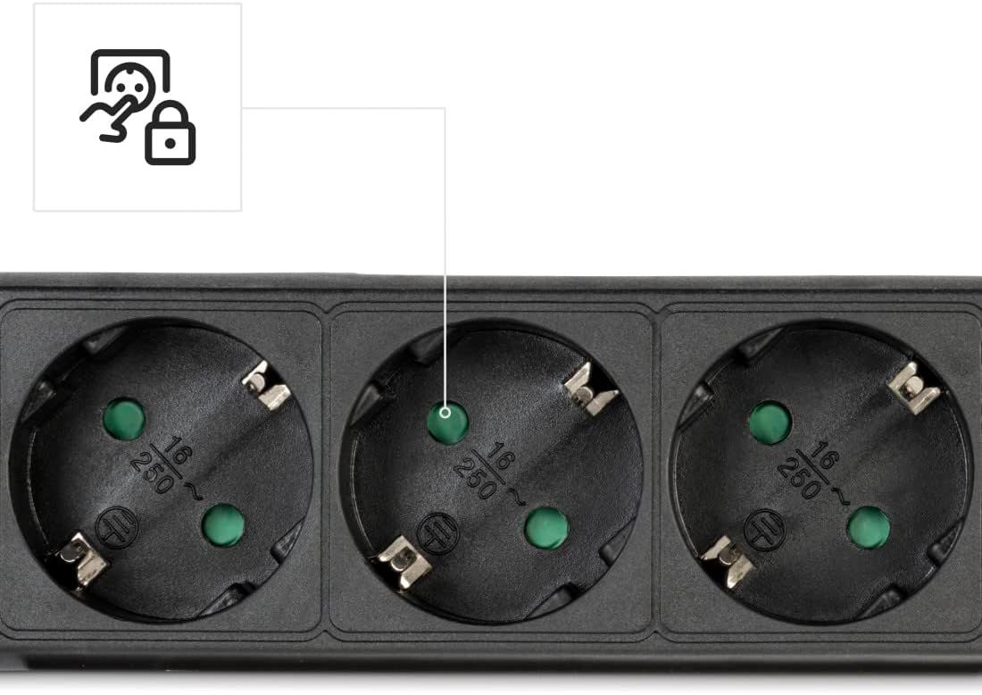 Hama Hálózati Elosztó Kapcsolóval 6DIN 3m Black