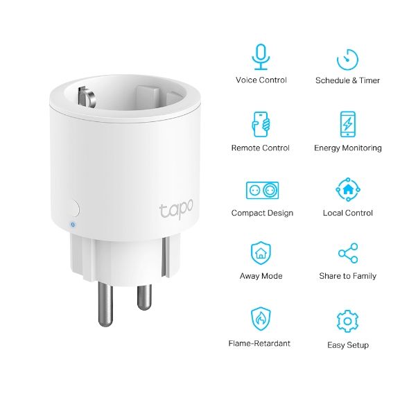 TP-Link Tapo P115 Mini Smart Wi-Fi Socket, Energy Monitoring (1PCS)