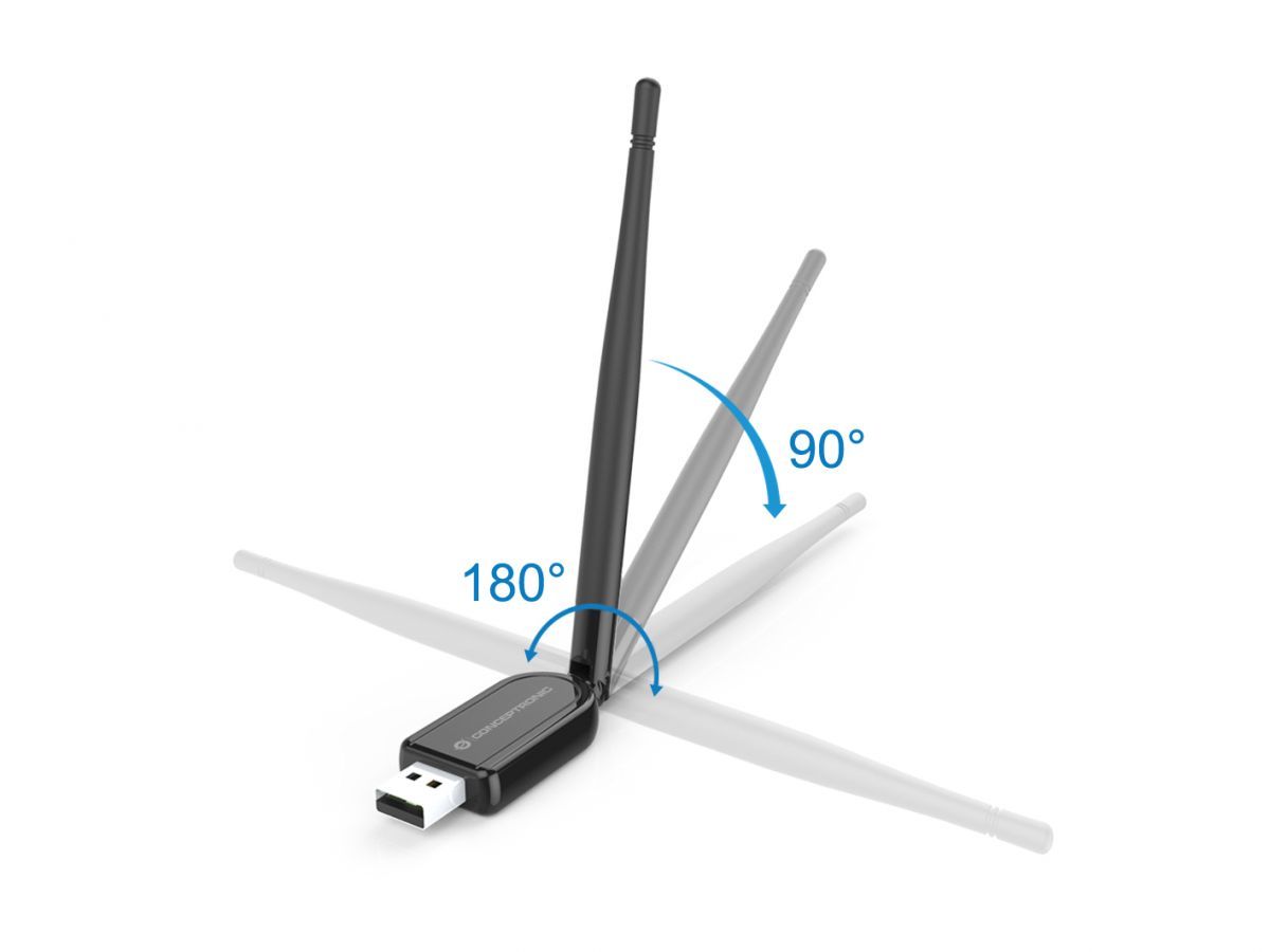 Conceptronic  ABBY07B Long Range Bluetooth 5.1 USB Adapter with External Antenna Black