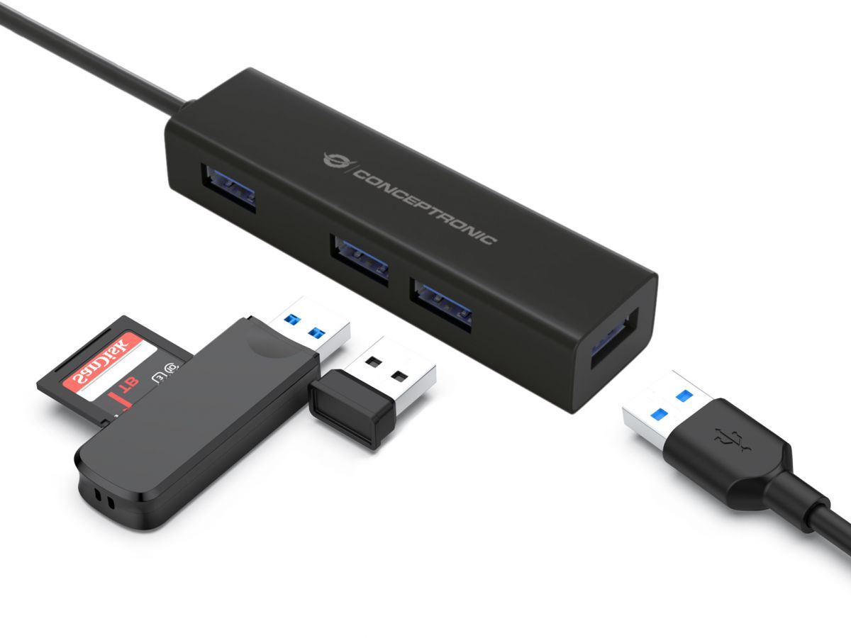 Conceptronic  4-Port USB 3.0 HUB Black