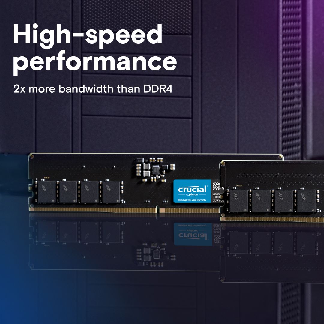 Crucial 64GB DDR5 5600MHz UDIMM Black