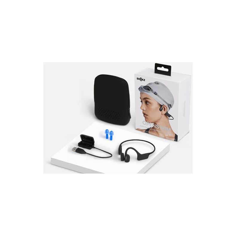 Shokz OpenSwim Bone Conduction Open-Ear MP3 Swimming Bluetooth Earphones Black