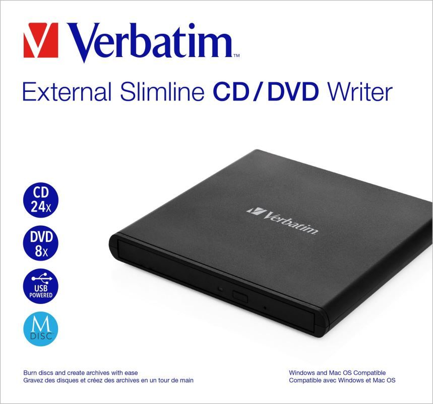 Verbatim External Slimline DVD-Writer Black BOX