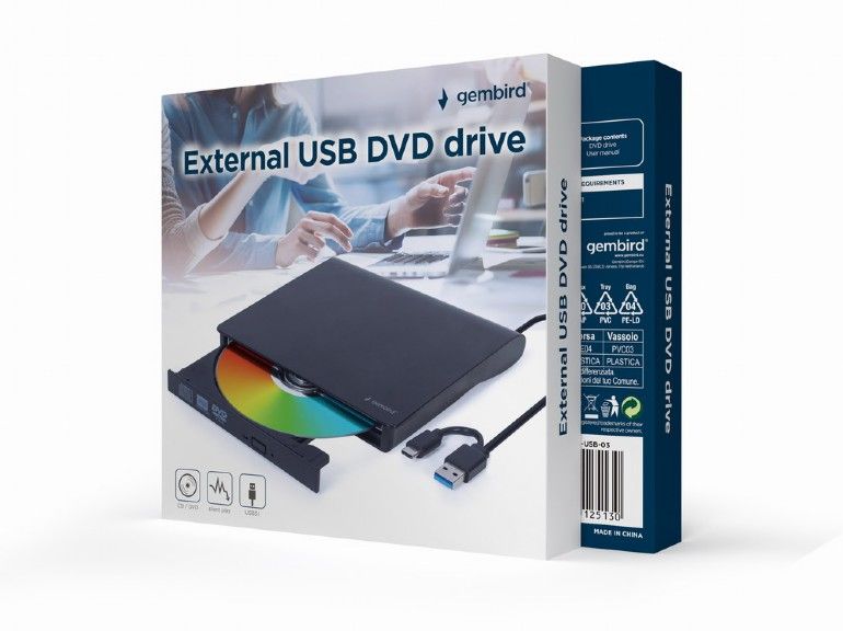 Gembird DVD-USB-031 Slim DVD-Writer Black BOX
