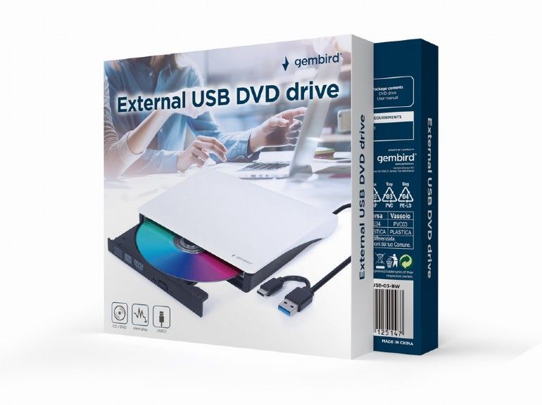 Gembird DVD-USB-031-BW Slim DVD-Writer Black/White BOX