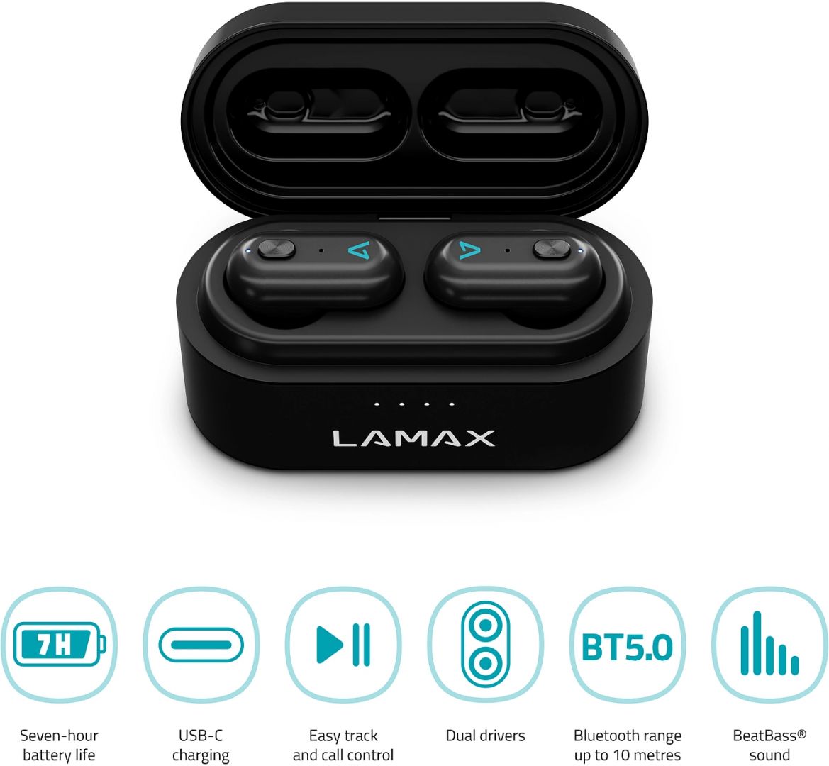Lamax Duals1 TWS Bluetooth Headset Black