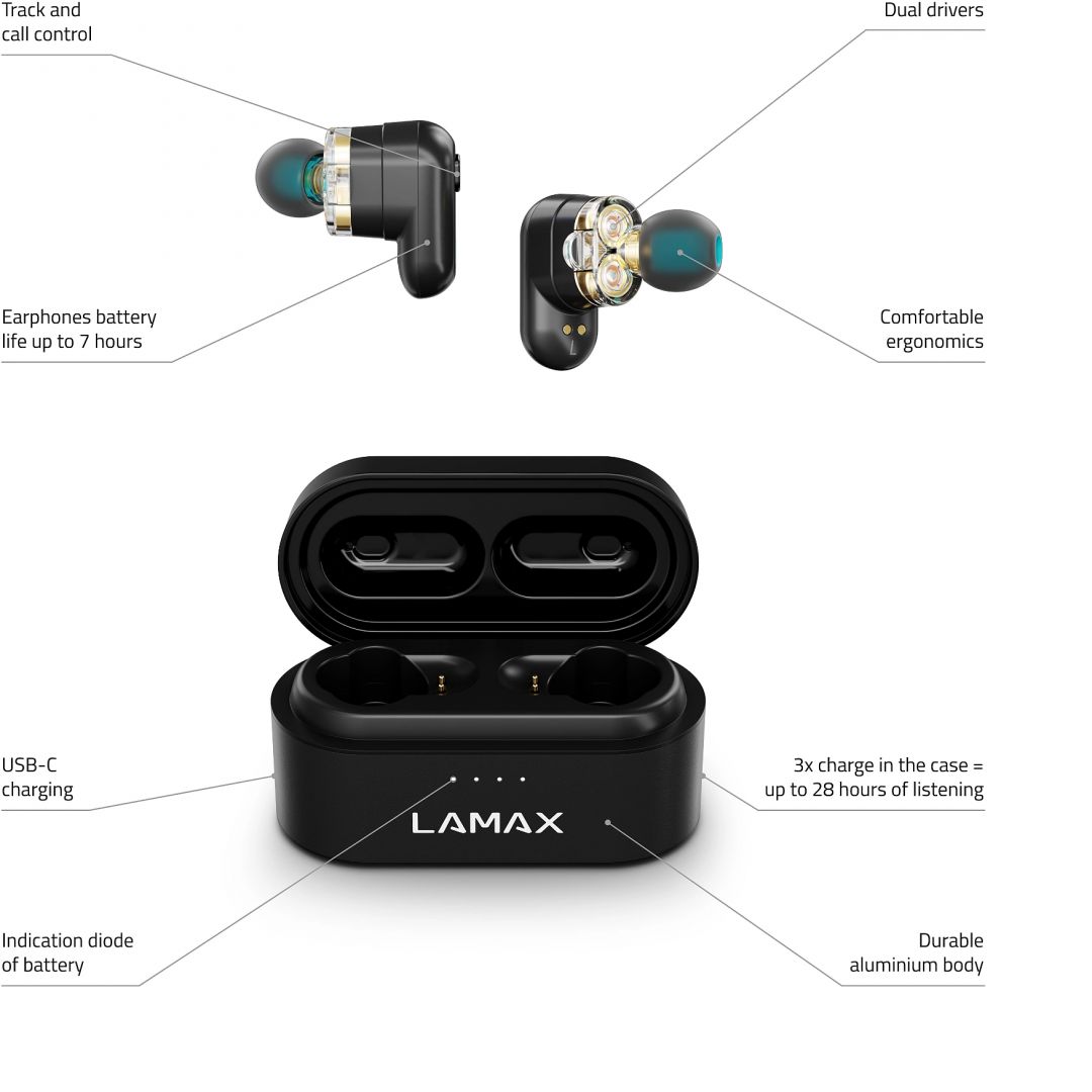 Lamax Duals1 TWS Bluetooth Headset Black
