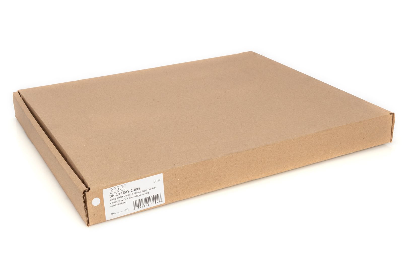 Digitus 1U extendible shelf for 600mm depth racks 40x485x368mm up to 25 kg Grey (RAL 7035)