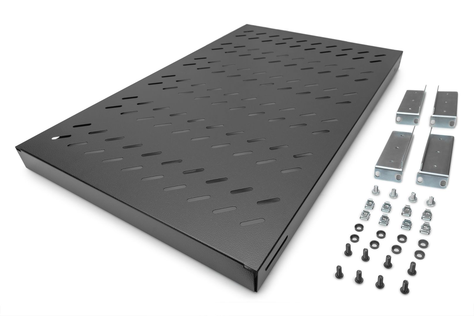 Digitus 1U fixed shelf for 1000mm depth racks 44x482x700mm adjust. 700-900mm depth Black