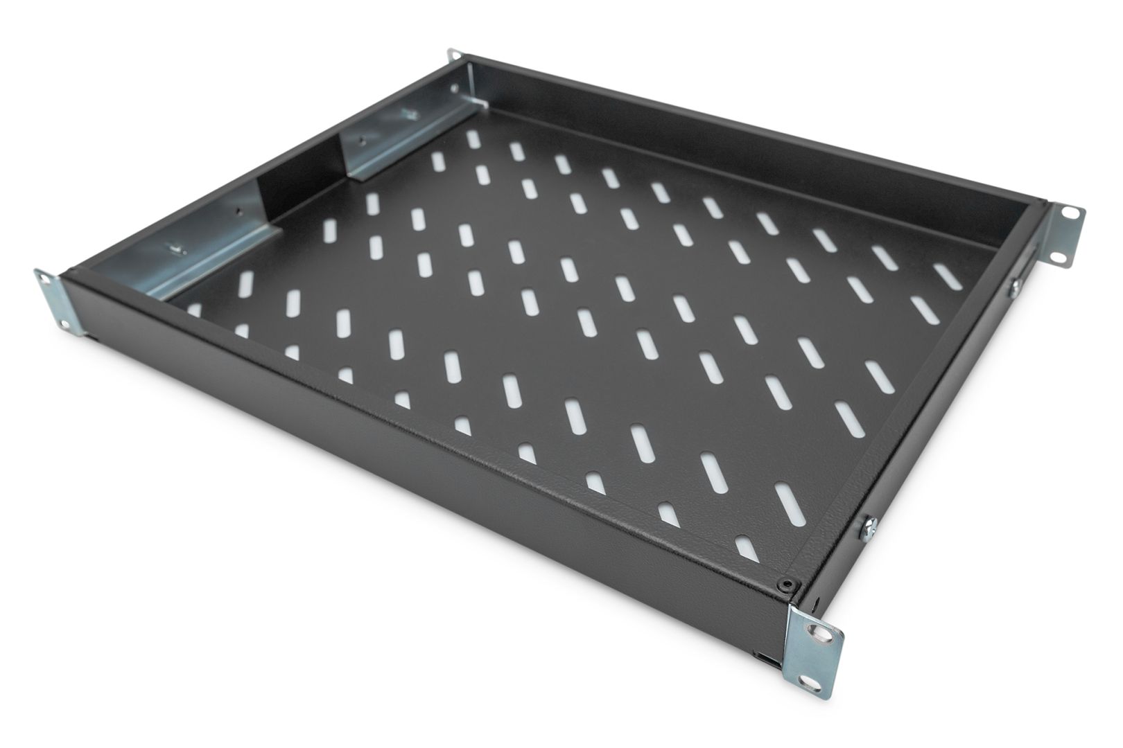 Digitus 1U fixed shelf for 600mm depth racks 44x482x350mm adjust. 350-550mm Depth Black