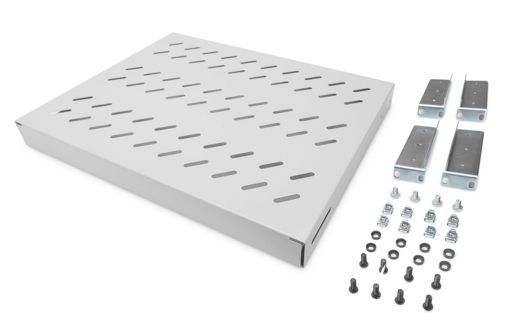 Digitus 1U fixed shelf for 600mm depth racks 44x482x350mm adjust. 350-550mm depth Grey