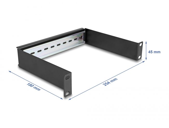 DeLock 10″ DIN rail Panel 1U Black