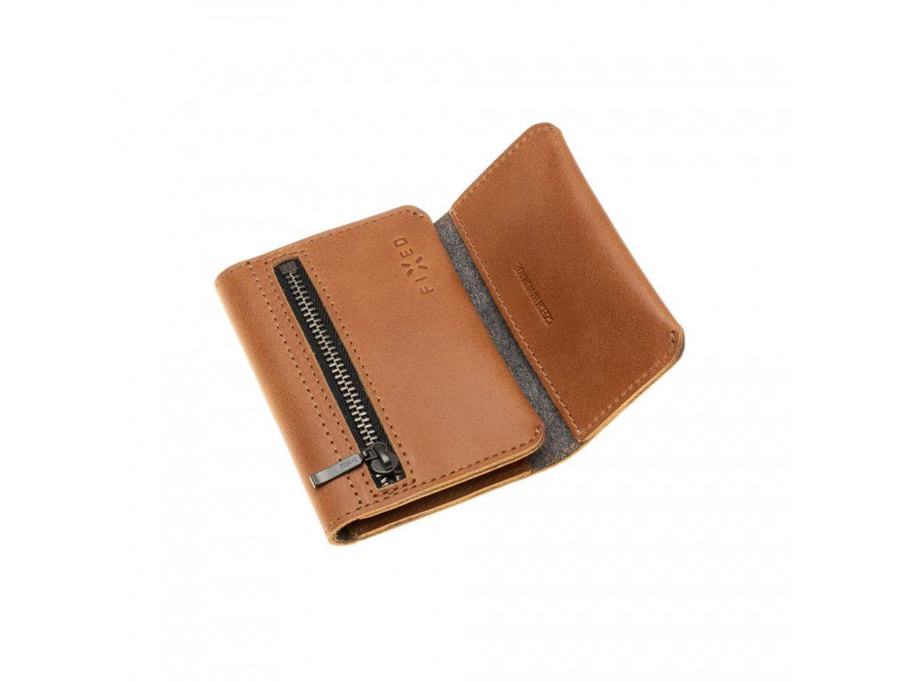 FIXED Tripple FIXWAT-TR2-BRW bőr pénztárca, AirTag tartóval, barna