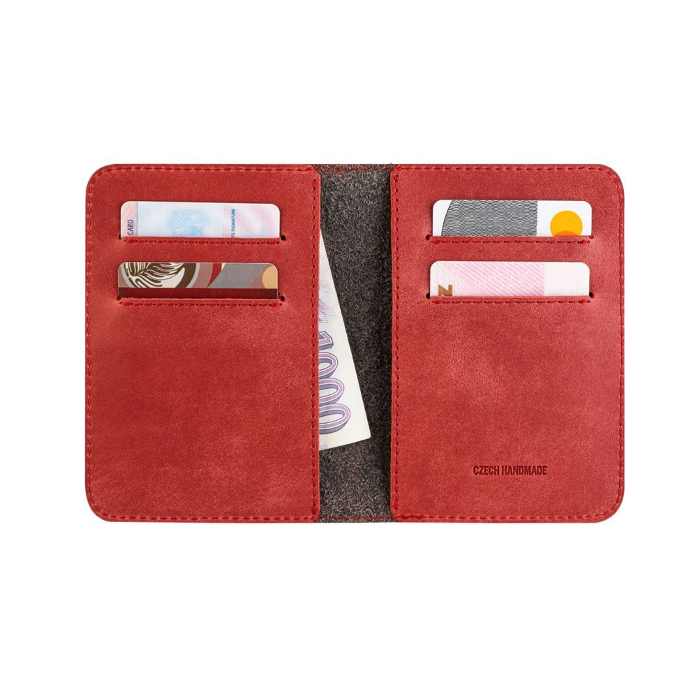 FIXED XL valódi bőr  pénztárca, piros