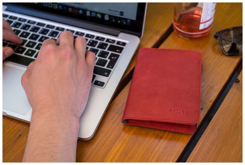 FIXED Passport valódi bőr  pénztárca, piros