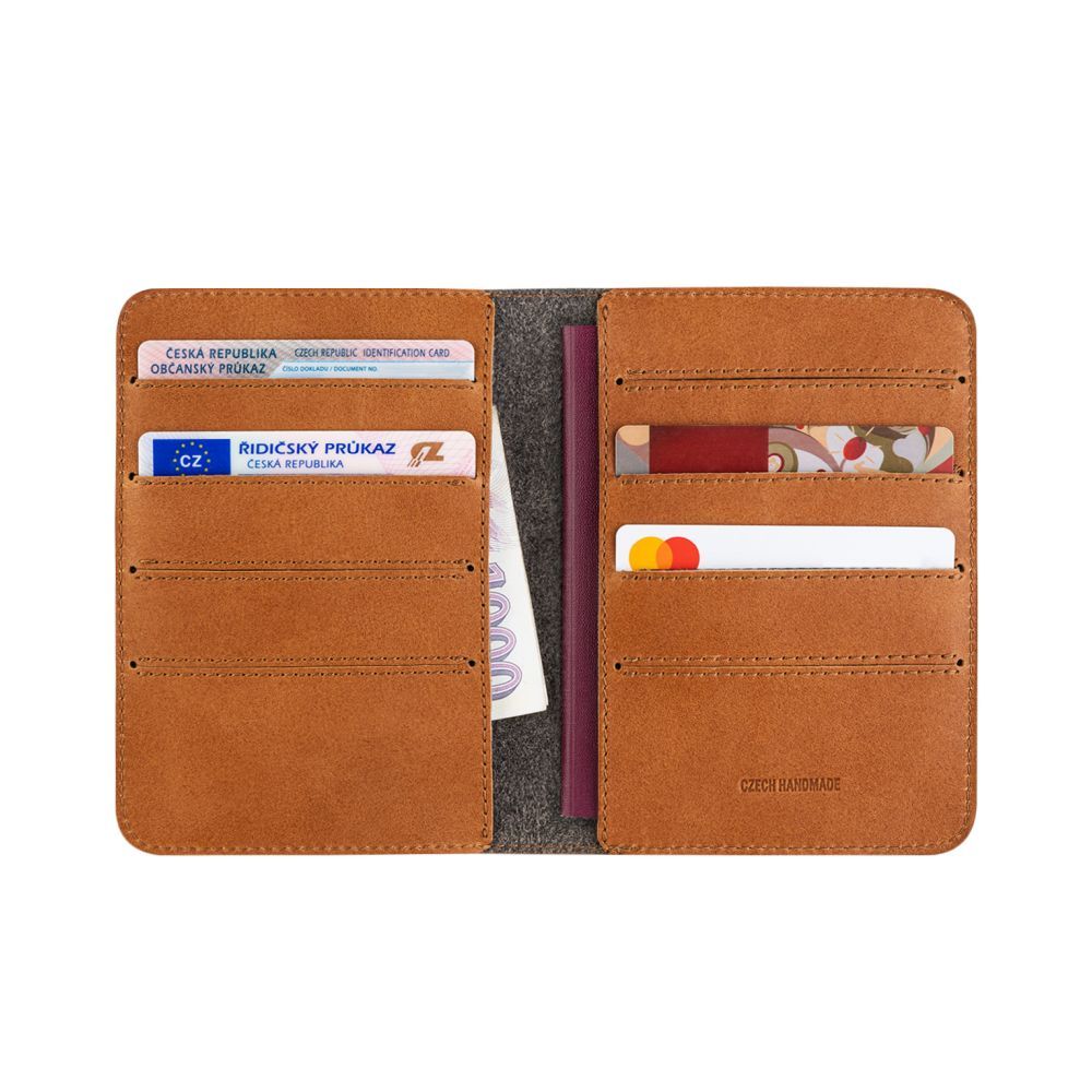 FIXED Passport valódi bőr  pénztárca, barna