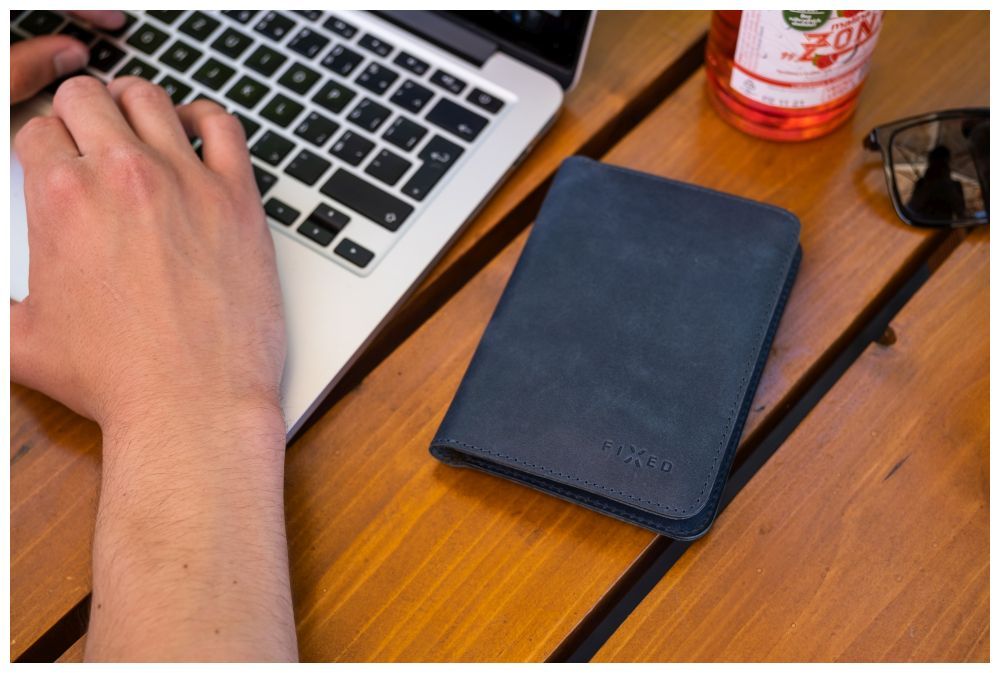 FIXED Passport valódi bőr  pénztárca , kék