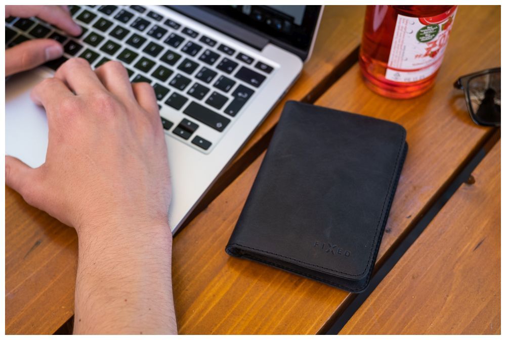 FIXED Passport valódi bőr  pénztárca, fekete